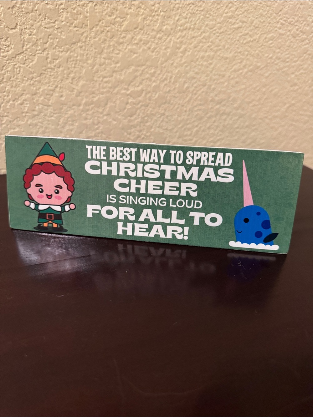 Holiday Cheer Decorative Desk Sign - Green